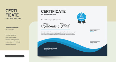 Minimalist Certificate Award Design Template