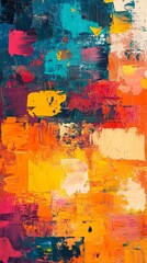 Fototapeta premium Vibrant abstract painting with bold colors and textured brushstrokes
