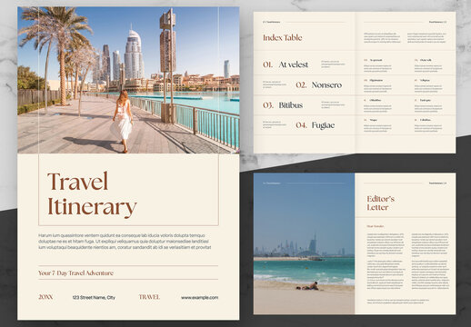 Beige And Black Travel tenerary