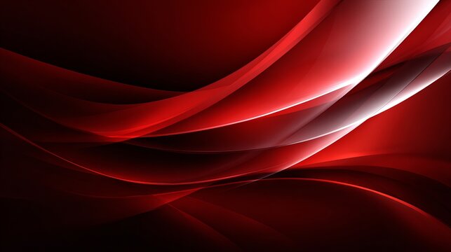 Abstract red wave background with light highlights