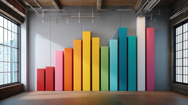 Colorful Bar Chart Representation of Social Media Engagement Metrics