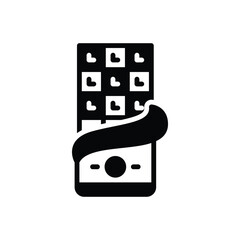 Black solid icon for white chocolate