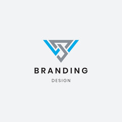 Colorful business letter "V" logo design 