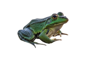 Fototapeta premium Green frog with textured skin isolated on transparent background