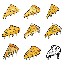 Pizza Crust Melting Cheese Vector Illustration for Food and Restaurant Design