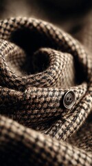 Fototapeta premium Close-up of draped brown and black textured fabric