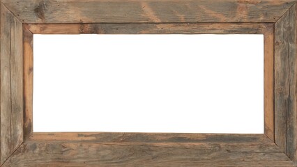 Rustic wooden picture frame border with weathered texture, perfect for vintage display.