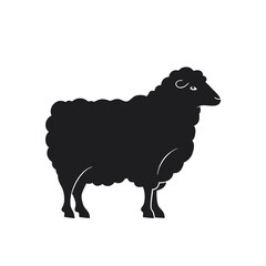Isolated pictogram sign of lamb, sheep, goat, an animal silhouette icon
