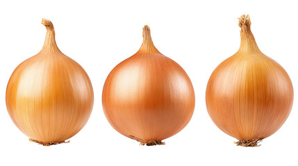 Obraz premium Simple food photography, three onions on a dark background, still life three