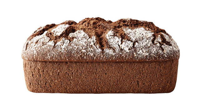 Delicious homemade loaf of bread dusted with powdered sugar, a baking delight freshly