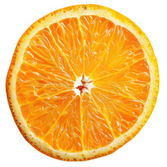 Juicy orange slice, close-up, studio shot, black background, food photography