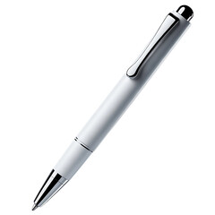 Fototapeta premium Realistic white Ballpoint Pen Isolated on Transparent Background