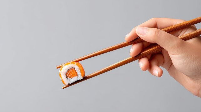 A culinary closeup, person deftly maneuvering chopsticks to enjoy scrumptious sui dumpling
