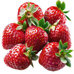 Juicy red strawberries, close-up, vibrant, studio shot, food photography, recipe website