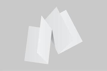 Bifold Blank Mockup, Open Leaflet template .Blank paper cover for pamphlet, catalog, flyer, notecards, note paper, greeting card, wedding invitation, gift card, postcard, flier, brochure or letter