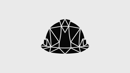 Modern geometric hard hat icon symbolizing safety, construction, engineering, and industrial innovation for professional projects and business branding
