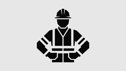 Confident construction worker in safety gear stands ready for industrial projects, embodying strength and preparedness for challenging tasks.