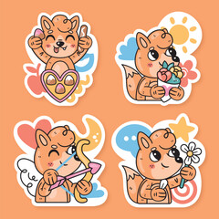 Cute Animal Love Sticker Pack