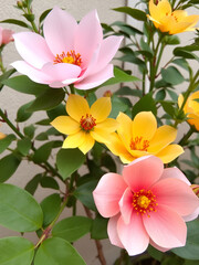 Fototapeta premium Paper flowers have benefits as ornamental plants to beautify gardens, fences, or terraces, besides having antioxidant, anti-inflammatory, and antimicrobial properties.