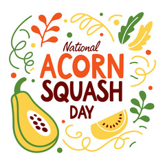 NATIONAL ACORN SQUASH DAY vector illustration