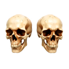 Obraz premium Two Human Skulls Isolated on White.