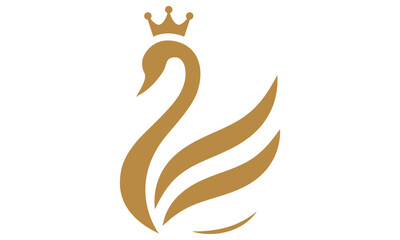 Fototapeta premium Elegant Golden Swan Logo 