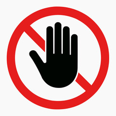 hand holding stop sign