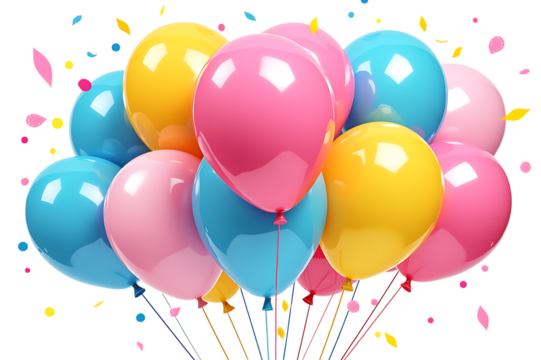 Colorful balloons vector illustration isolated on white background for party celebration design