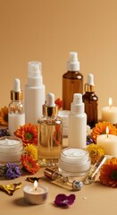Skincare products display arrangement