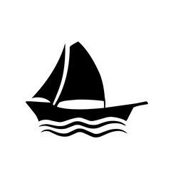 ship silhouette icon at sea