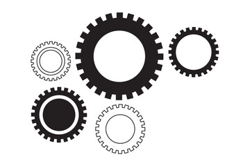 Gear icon, Gear or Settings symbol, cogwheel, variety Design . Wrench with gear icon. Vector Illustration. 