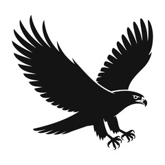 Obraz premium Minimalist black silhouette of a hawk