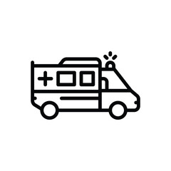 Black line icon for ambulance