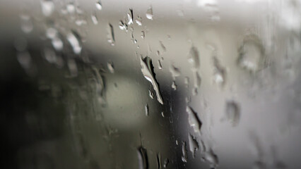 Wet raindrop on car glass window background