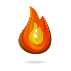 Obraz premium Single Fire Drop Icon – Modern Flame Graphic for Heat Themes