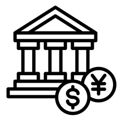 Stock Exchange Building  Icon Element For Design