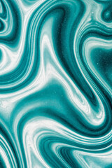 Fluid Teal and White Marble Swirl Background