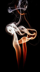 Obraz premium The wispy smoke pattern, resembling ink in water, rises gently against a black background, adding a delicate and ethereal quality to the image.