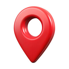 3d red location pin isolated on transparent background