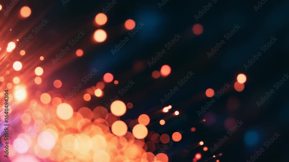 Canvas Prints fiber optic cable transmitting data with bokeh effect