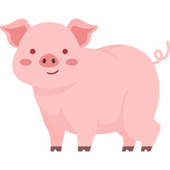 Pig Flat Illustration