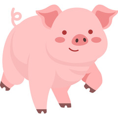 Pig Flat Illustration