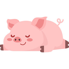 Pig Flat Illustration