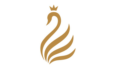 Obraz premium Elegant Golden Swan Logo 