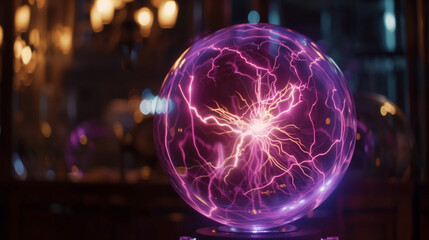 "Plasma globe with electricity following hidden order