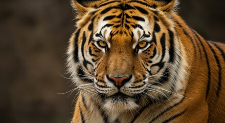 Naklejka premium Majestic Tiger with Intense Gaze in Natural Habitat