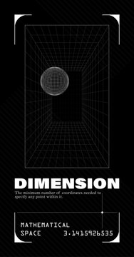 Abstract 3D Wireframe Sphere Mathematical Grid Poster - Geometric Digital Art Design for Modern Tech and Science Graphics.(3D Wireframe Dimension Poster)