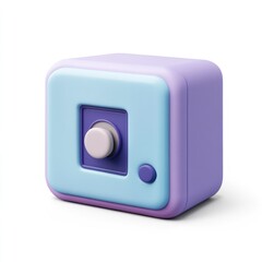 Pastel-toned square box with button