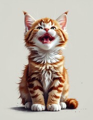 cat on a white background