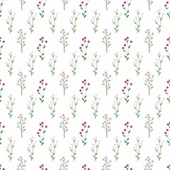 Cute kawaii sweet small floral seamless  pattern background